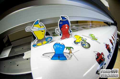 Gozo Bonkers Die Cut Stickers being printed