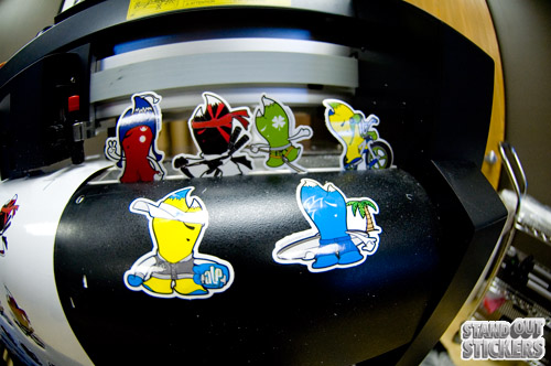 Gozo Bonkers Die Cut Stickers being printed