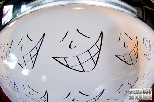 Smile Stickers being printed
