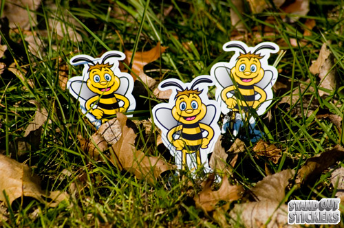 Custom die cut bee stickers