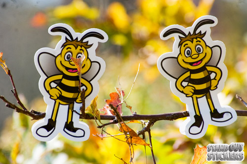 Custom die cut bee stickers