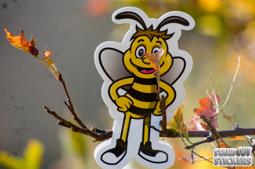 Custom die cut bee stickers