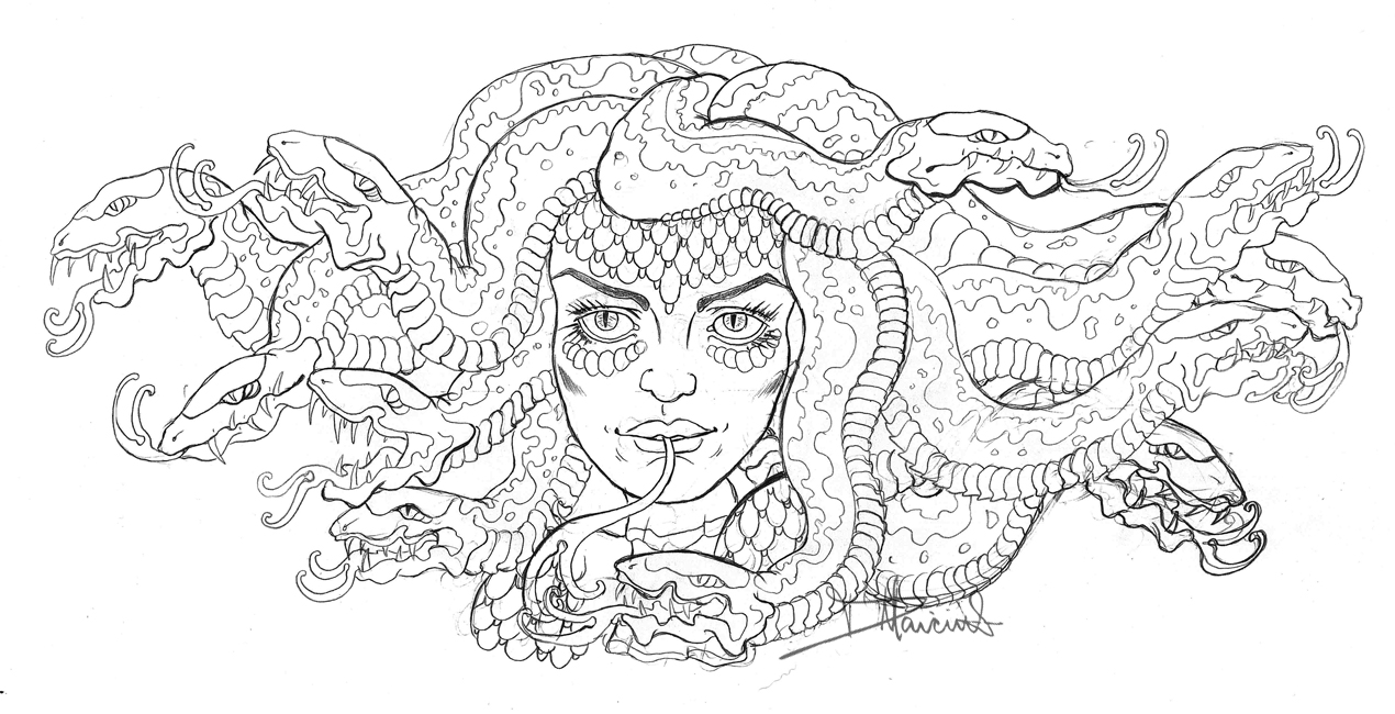 Medusa by Danielle Marciniak, Final Sketch