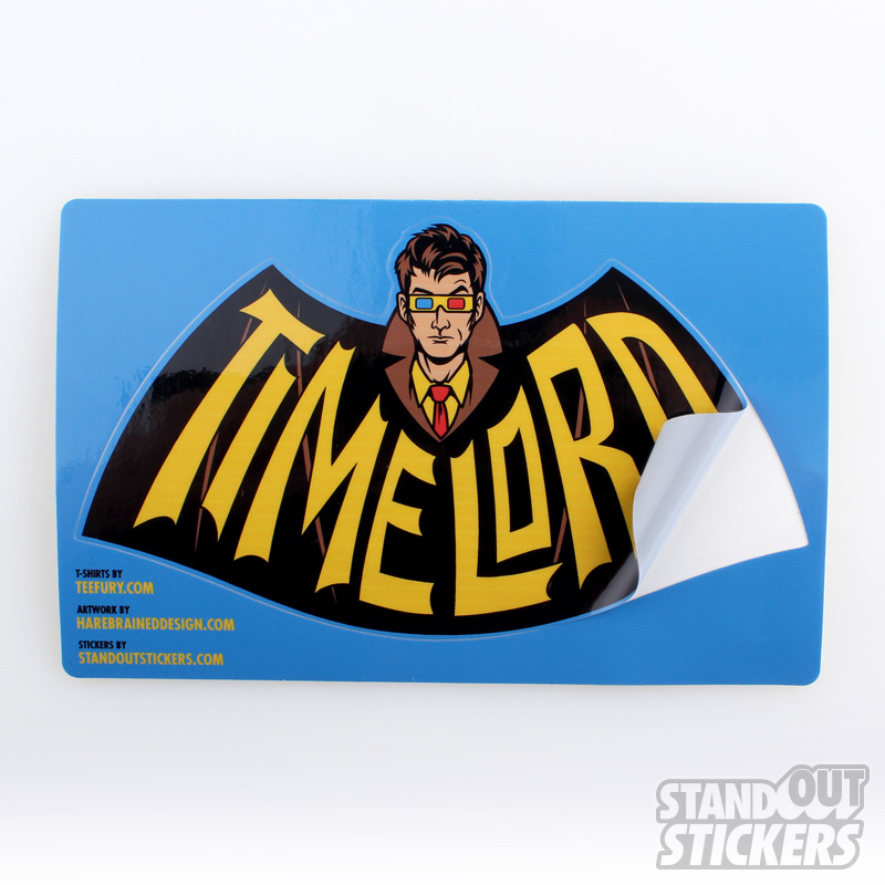 Teefury Harebrained Design Standout Stickers Dr Who Timelord