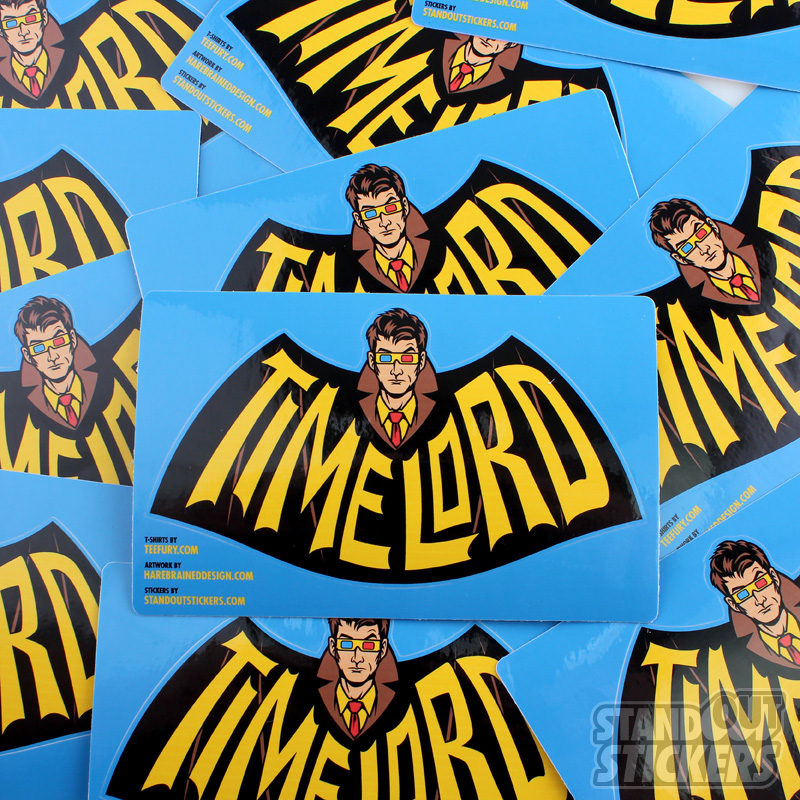 Teefury Harebrained Design Standout Stickers Dr Who Timelord
