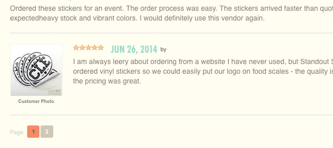 Review screenshot with attached customer photo