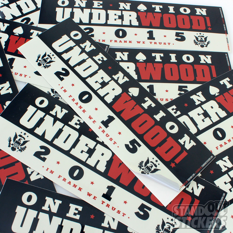 Teefury One Nation Underwood House of Cards Parody Bumper Sticker