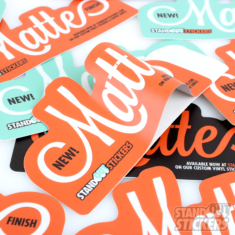 matte finish custom die cut vinyl stickers