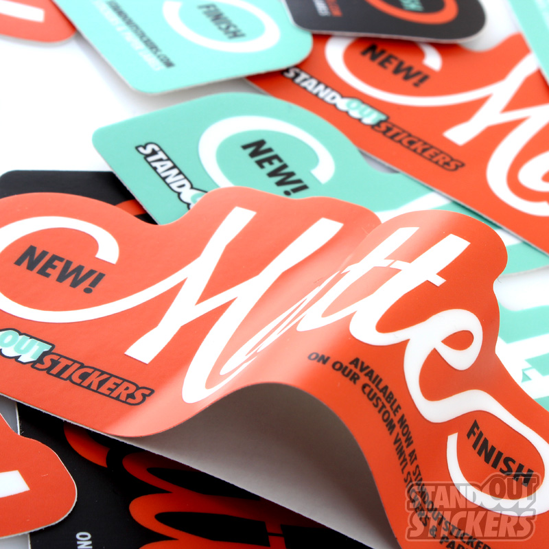 matte finish custom die cut vinyl stickers