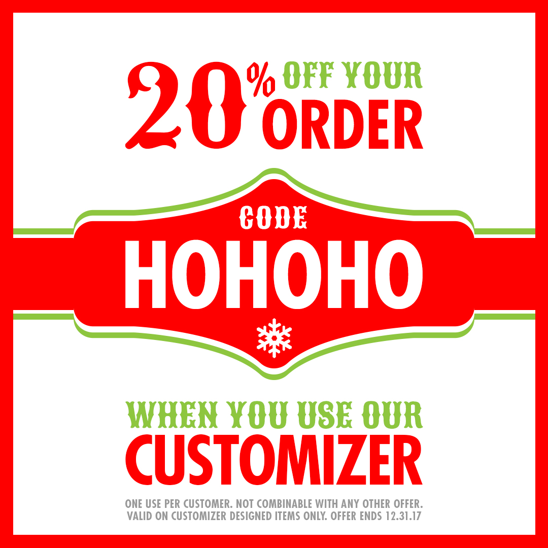 20% OFF Custom Stickers designed in our customizer tool