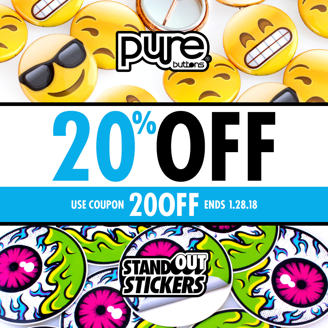 20% OFF Custom Stickers