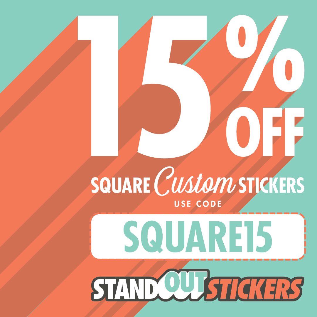 15% OFF Custom Vinyl Square Stickers