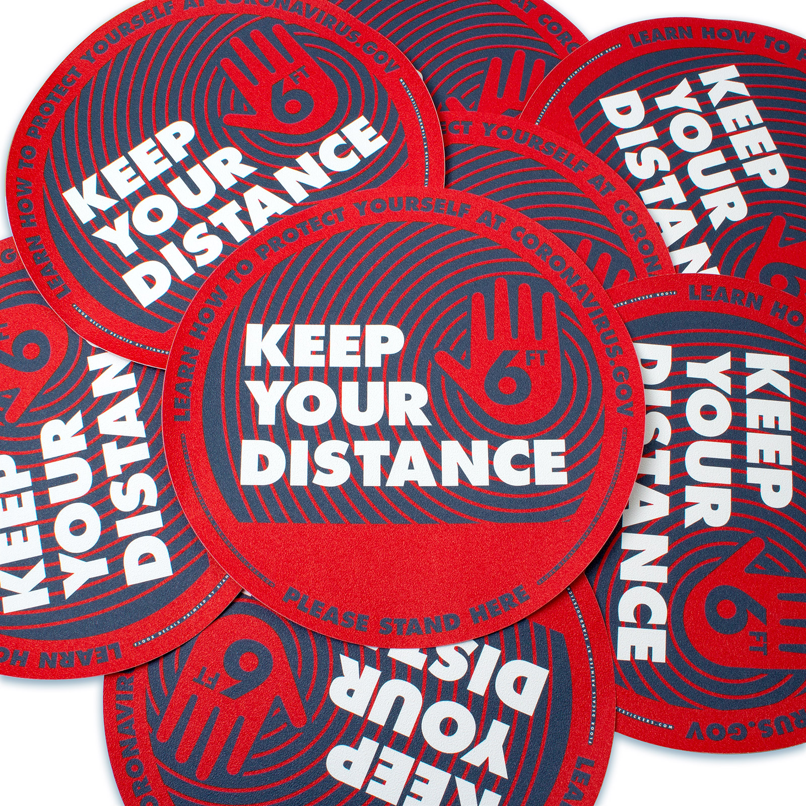 Keep Your Distance Floor Decals