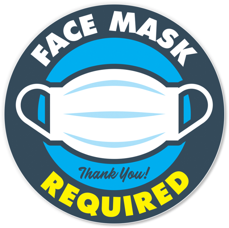 Face Mask Required Sign - Weatherproof Vinyl Sticker