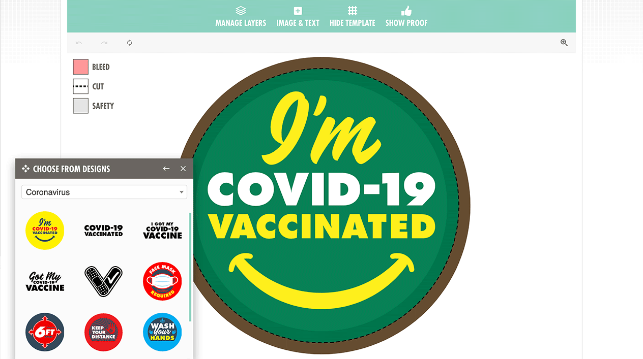 Coronavirus Stickers Graphics in the StandOut Stickers Art Tool