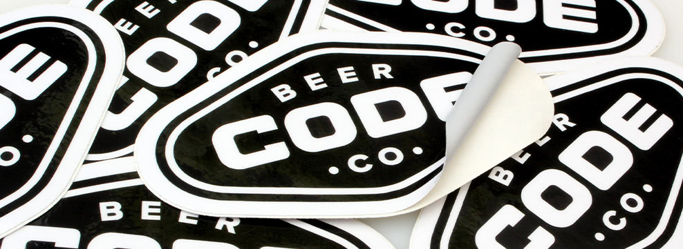 Black and White Stickers for Beer Code Co