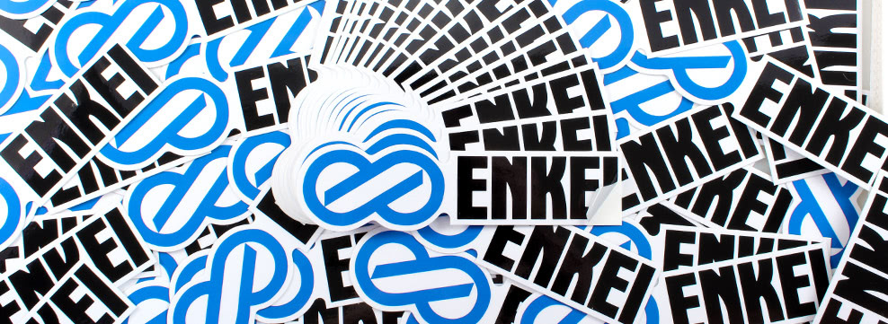 Enkei Wheels Die Cut Logo Stickers for Outdoors