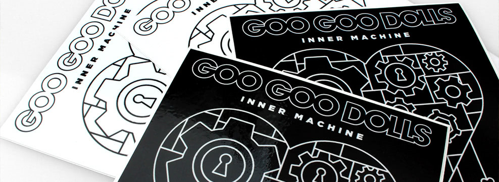 Square black and white stickers for Goo Goo Dolls Inner Machine