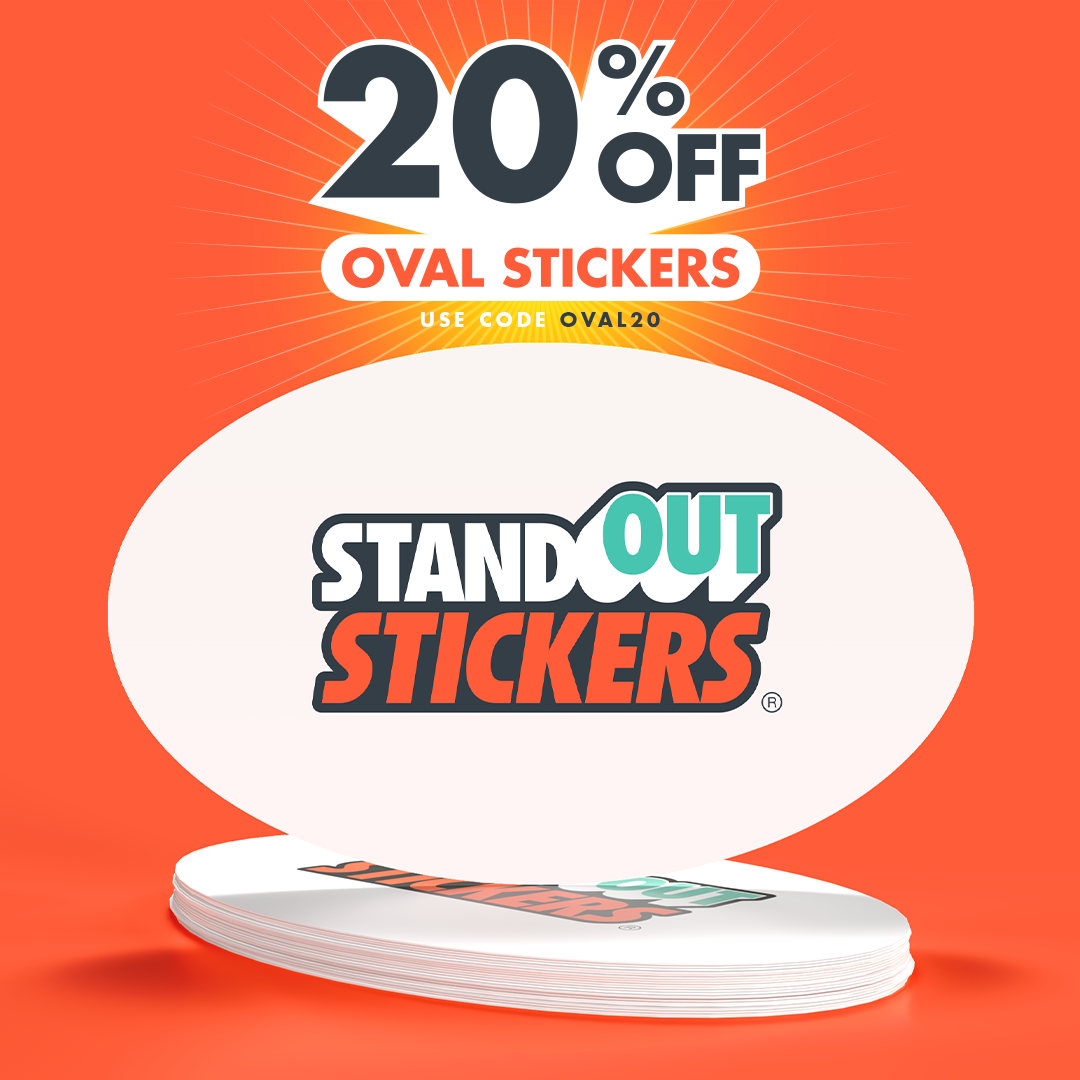 Oval Stickers 20% OFF with code OVAL20 this week only at StandOut Stickers!