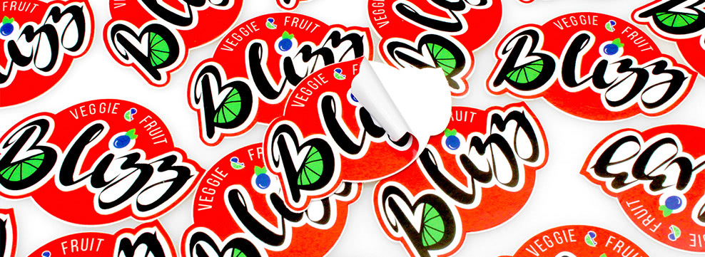 Blizz Veggie Fruit Die Cut Full Color Stickers