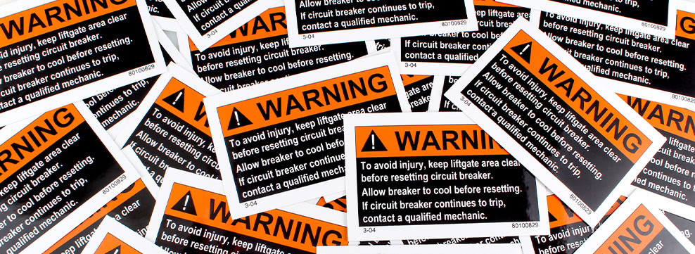 Weatherproof Stickers for Warning Labels