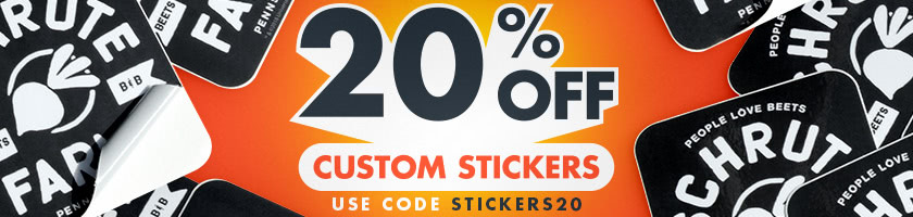 20% OFF Custom Stickers with code STICKERS20 for a limited time