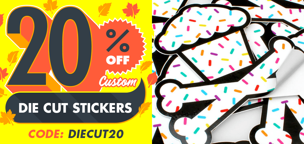 Die Cut Stickers 20% OFF with code DIECUT20 at StandOut Stickers