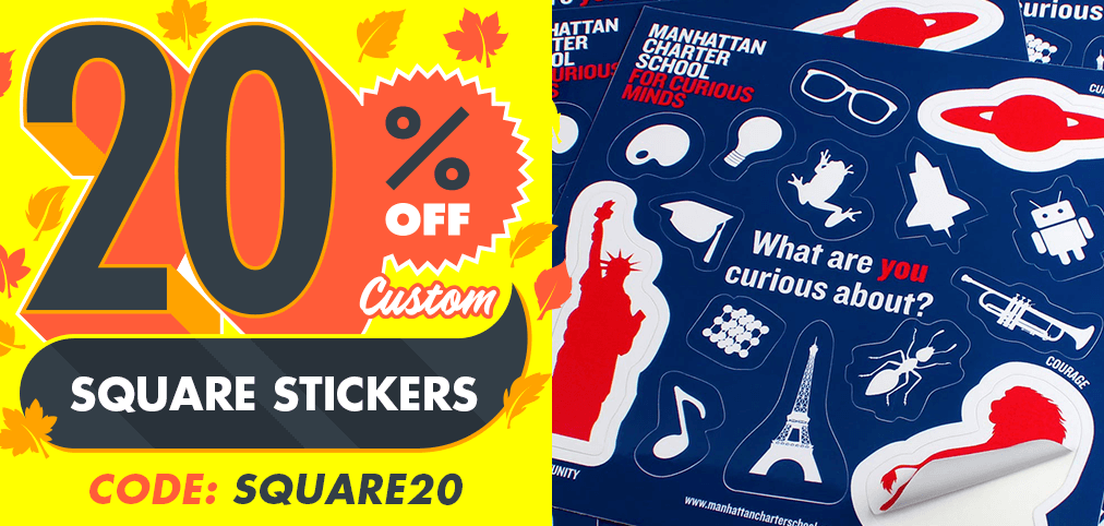 Square Stickers are 20% off with code SQUARE20 at StandOut Stickers