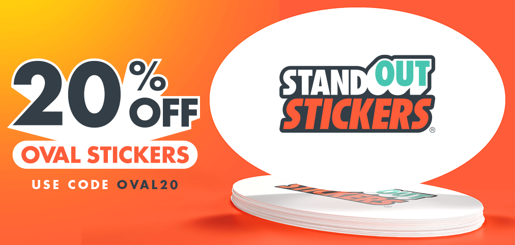 Custom Oval Stickers 20% OFF with code OVAL20