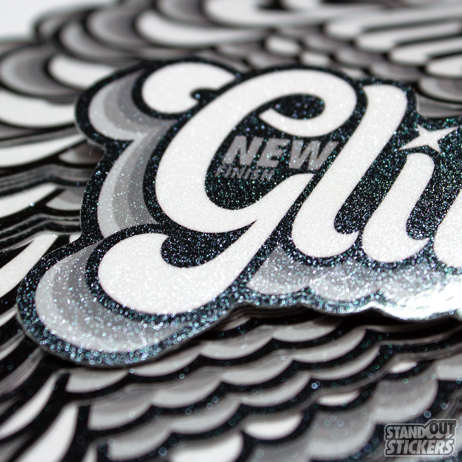 Glitter Sticker Samples - Sample Photos of Glitter Stickers