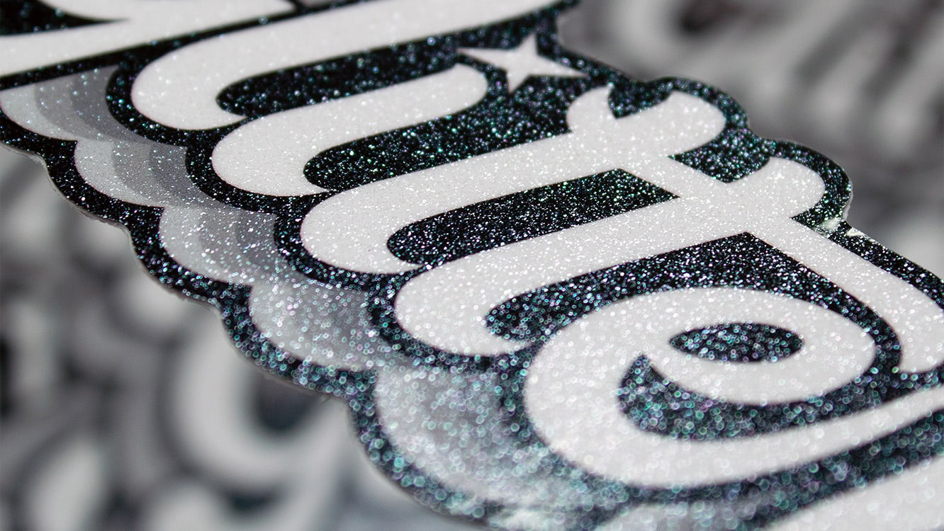 Custom Glitter Stickers by StandOutStickers.com