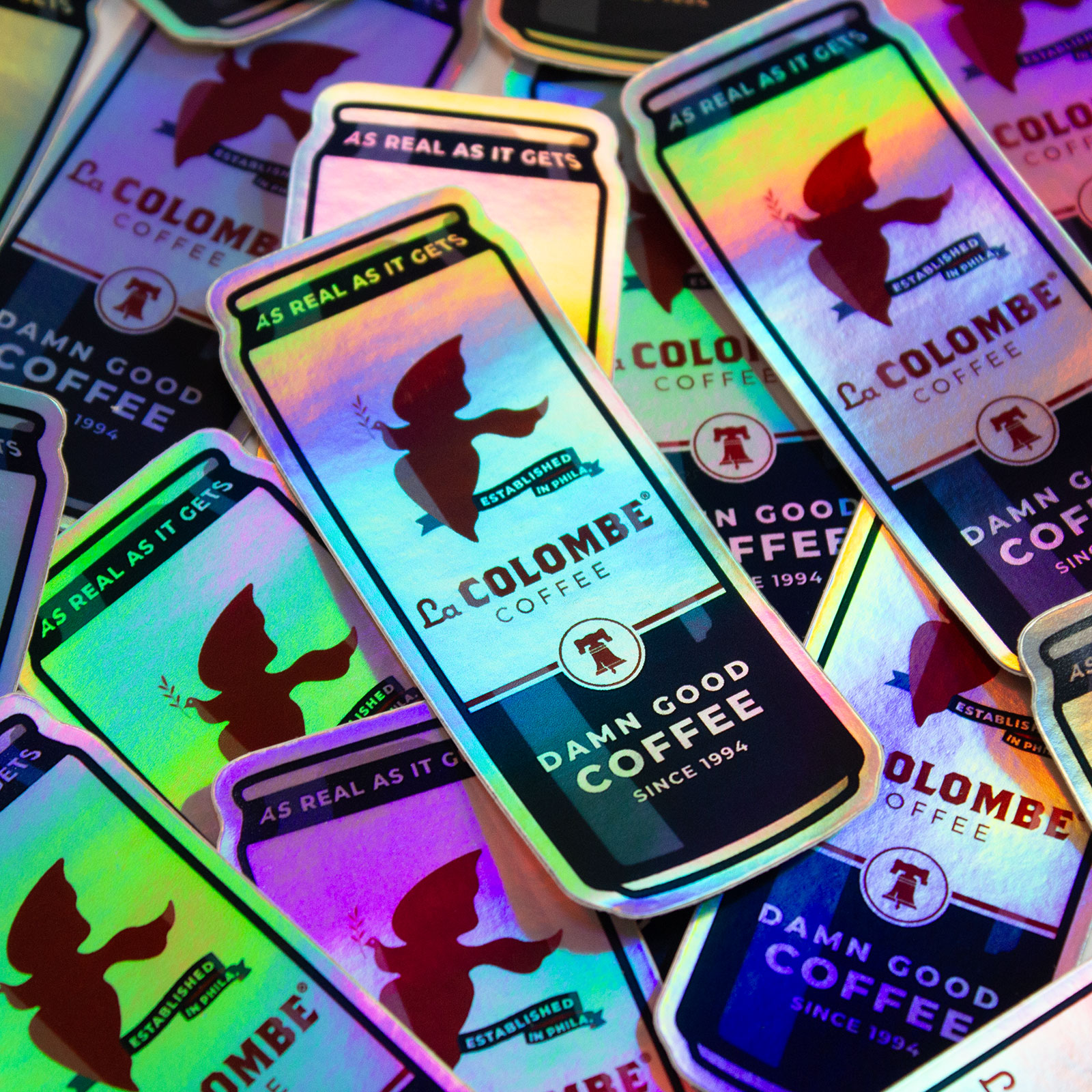 La Colombe Coffee Custom Holographic Stickers