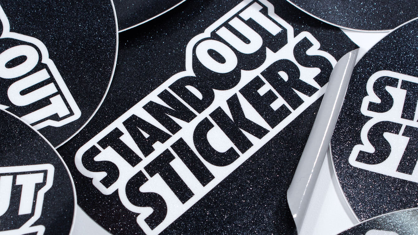 Glitter Circle Stickers printed by StandOut Stickers