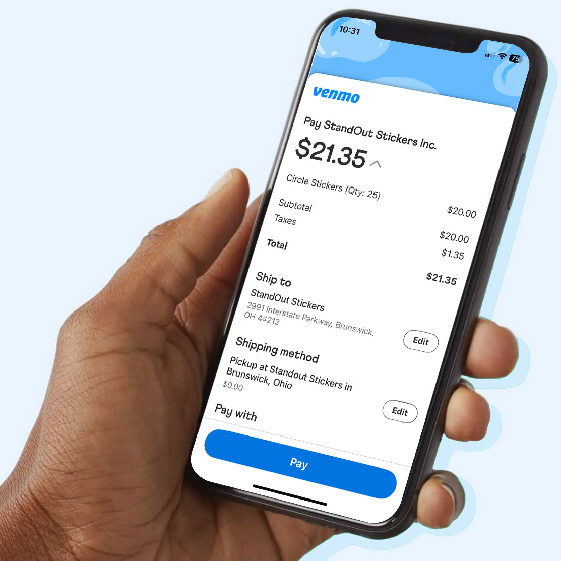 Venmo Express Checkout at StandOut Stickers
