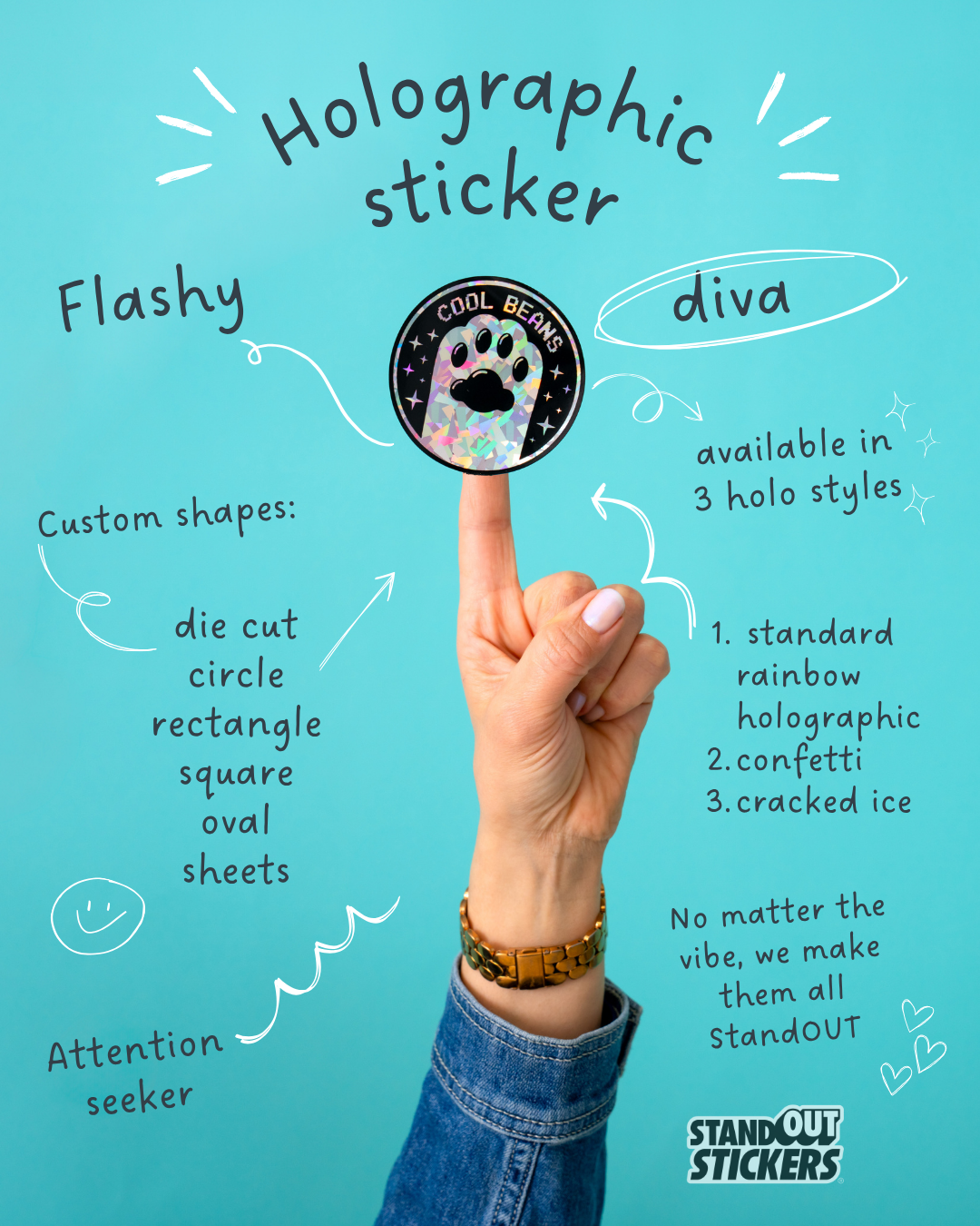 Custom Holographic Stickers Infographic